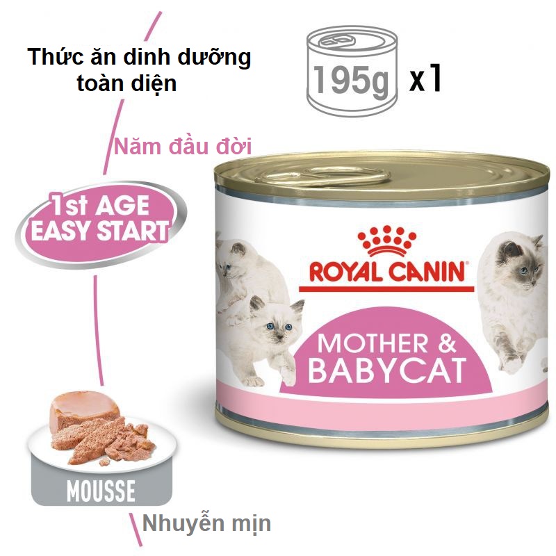Pate royal canin mother and baby cat 195g