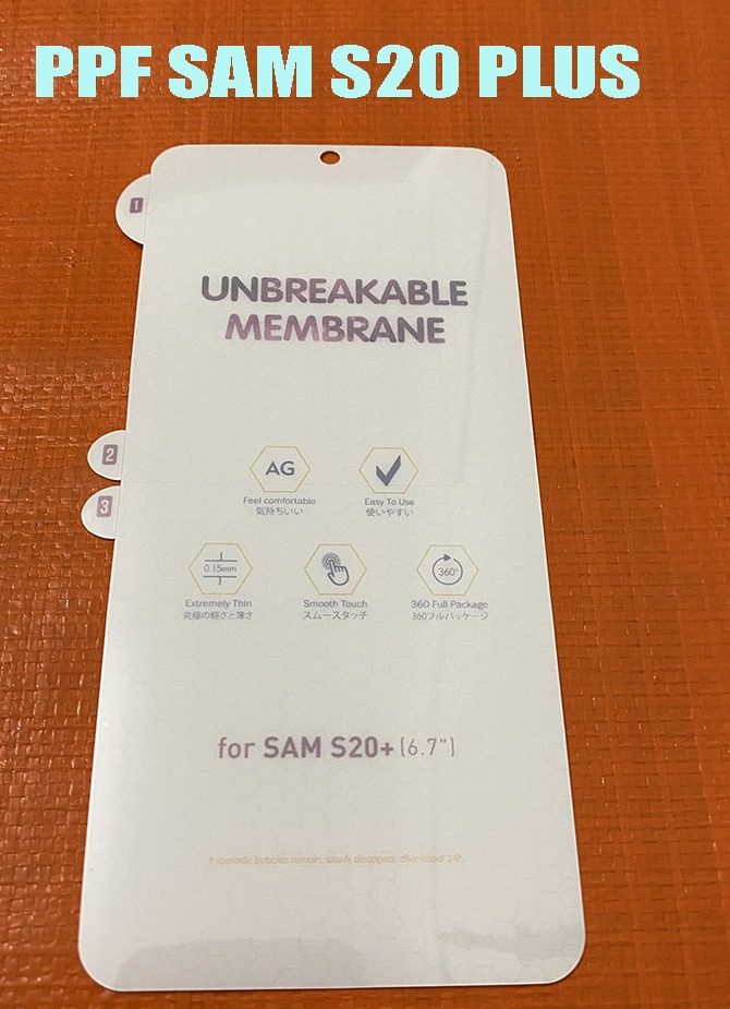 Miếng Dán PPF DẺO BÓNG - NHÁM Chống Vân Tay Samsung S20+ Plus