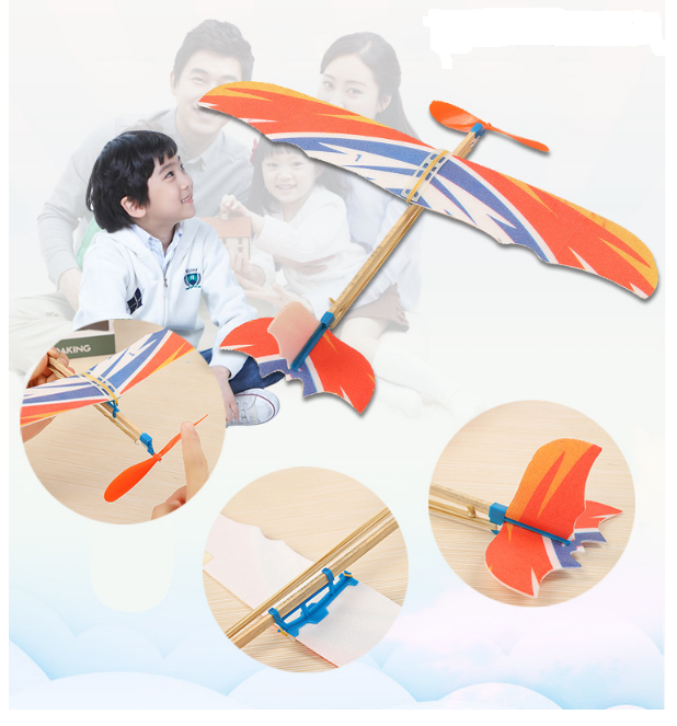 02054 Máy Bay Dây Thun Cao Cấp 1 Tầng Cánh ( Mẫu Ngẫu Nhiên )