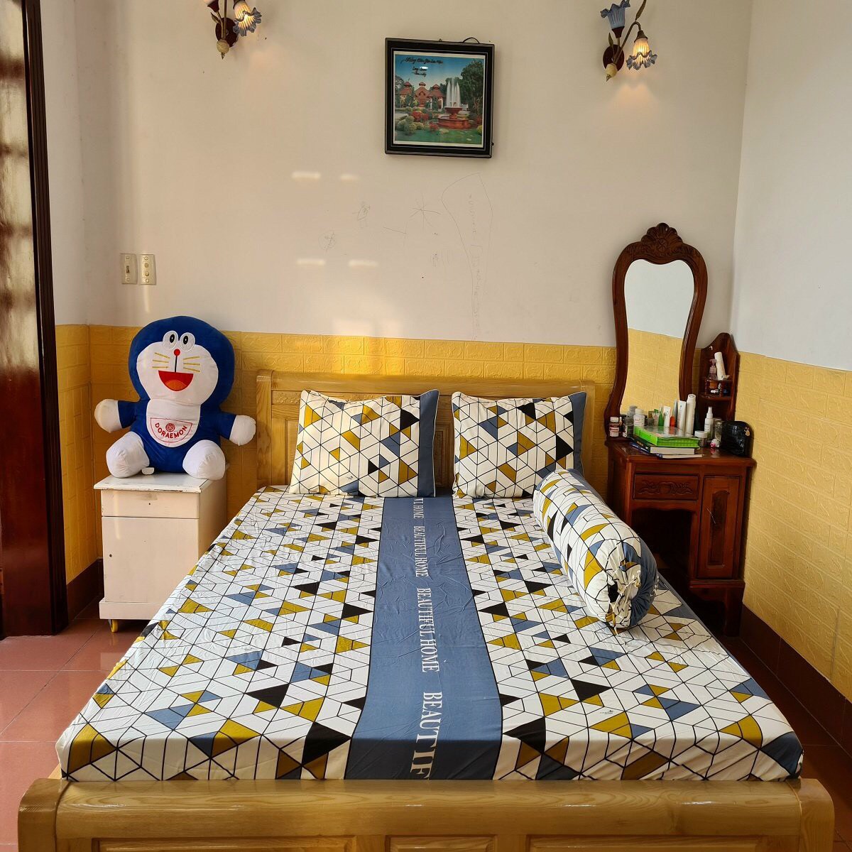 Bộ Drap Cotton Thắng Lợi 4 Món (CHAT Để Chọn Màu)