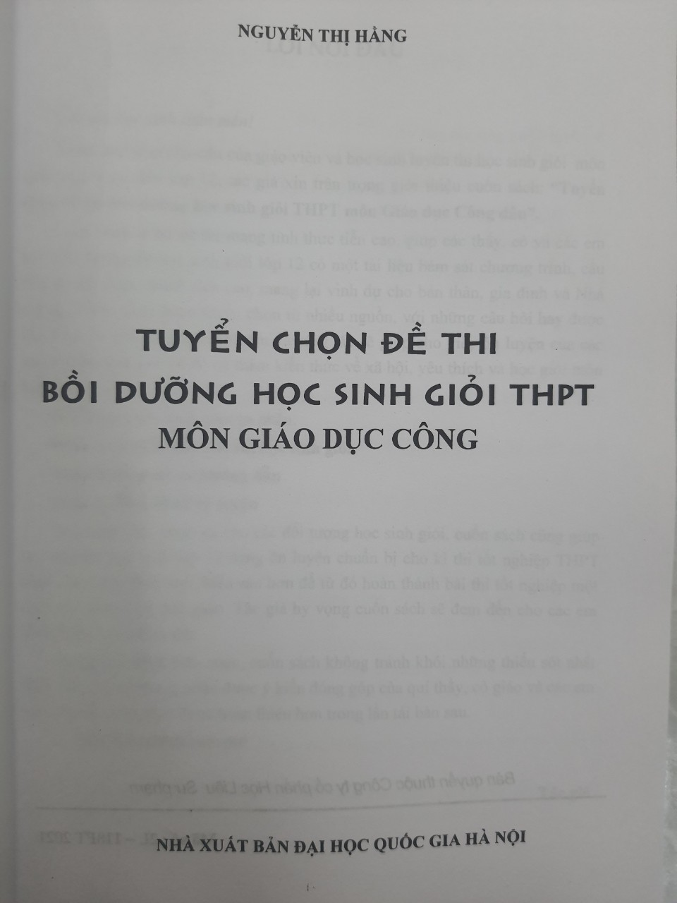 Tuyển chọn đề thi bồi dưỡng học sinh giỏi THPT môn Giáo dục công dân