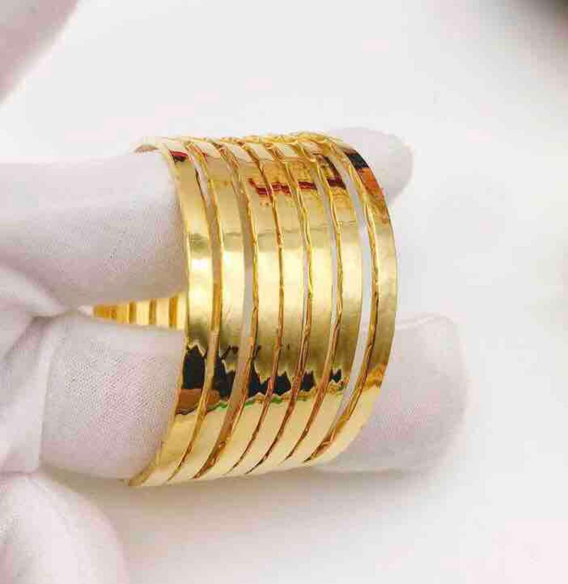 Vòng ximen trơn cao cấp khoá bấm bộ 7 chiếc mạ vàng 18k