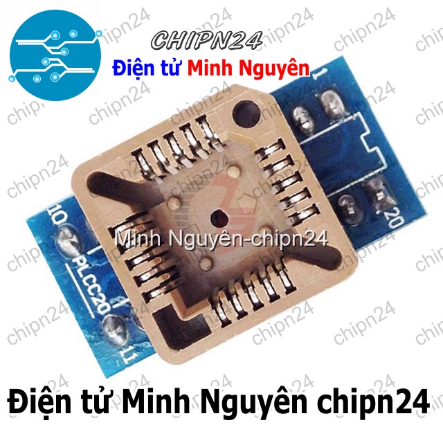 [1 cái] (F25) Đế chuyển PLCC20 sang DIP20