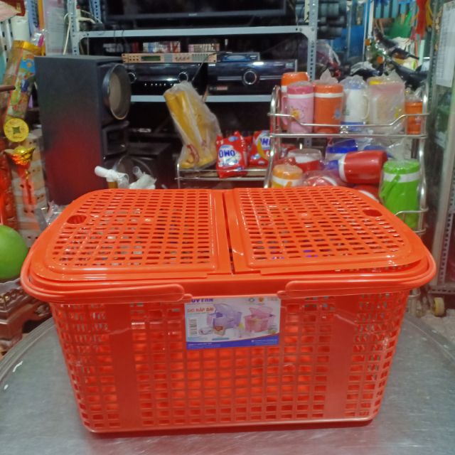 [HCM]Giỏ Nắp Siêu Thị Loại Lớn Nhựa Duy Tân