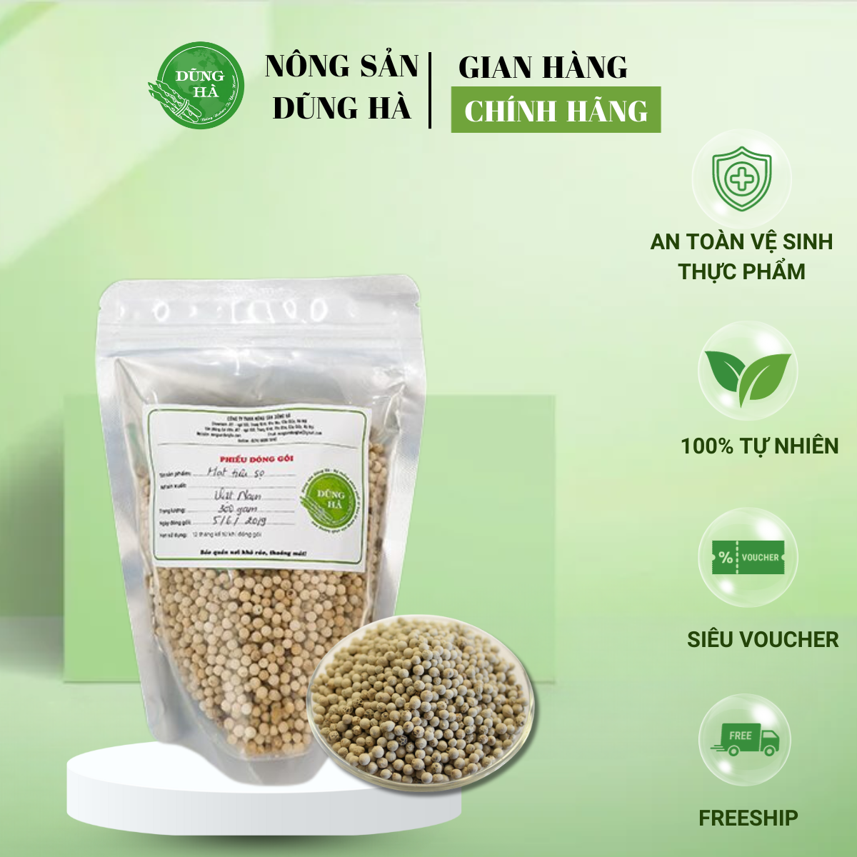 Hạt tiêu sọ Phú Quốc loại 1 hàng chất lượng