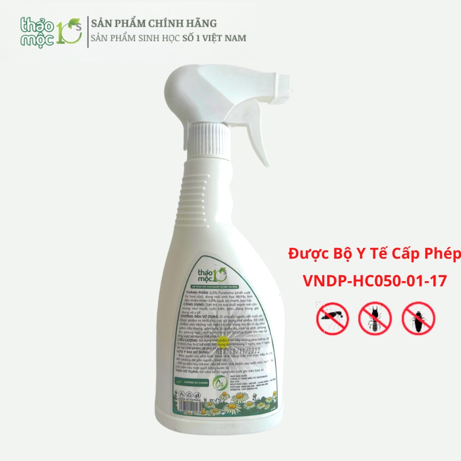 Thảo mộc xịt muỗi, gián, côn trùng (500ml)