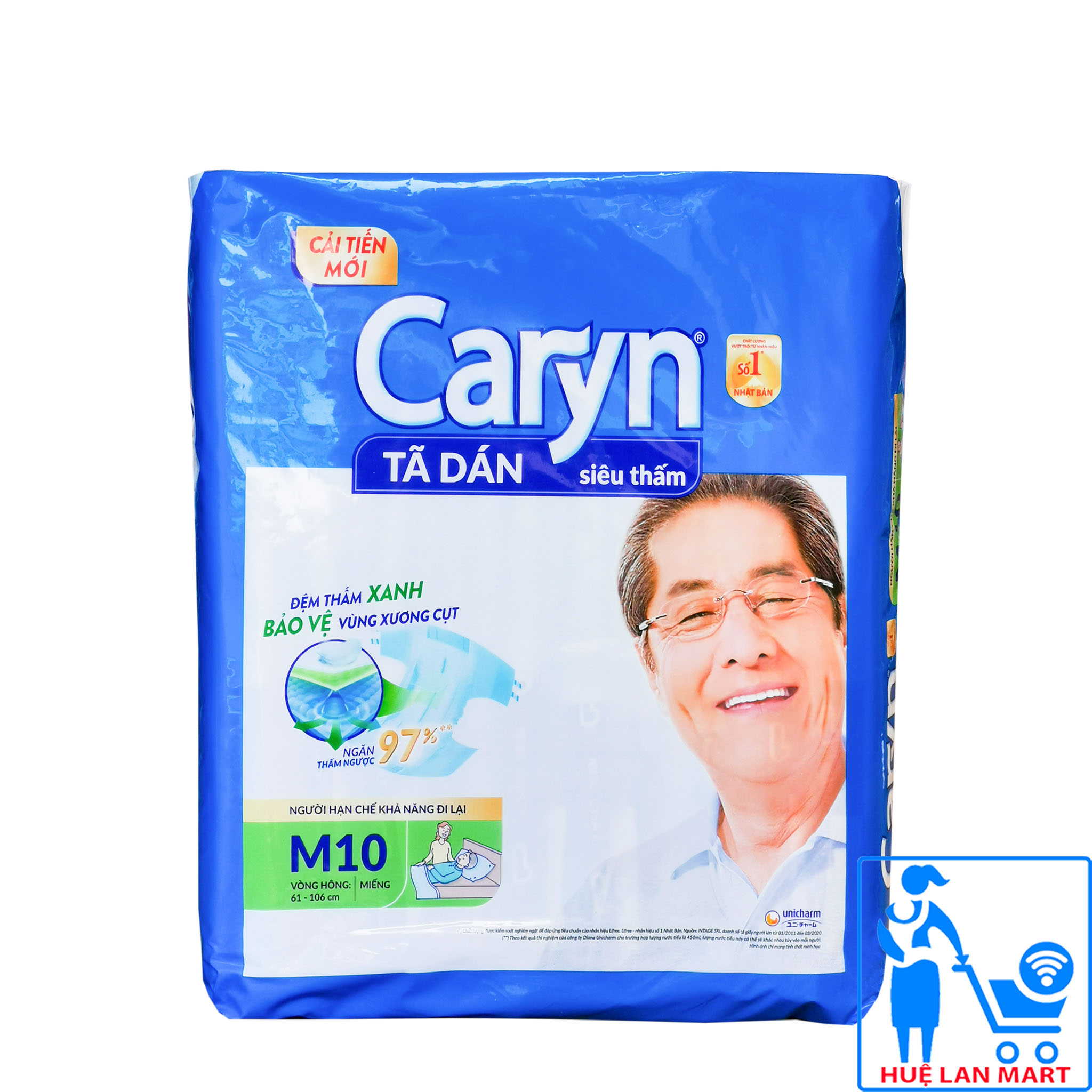 Tã Dán Siêu Thấm Caryn Size M10/L10/XL10