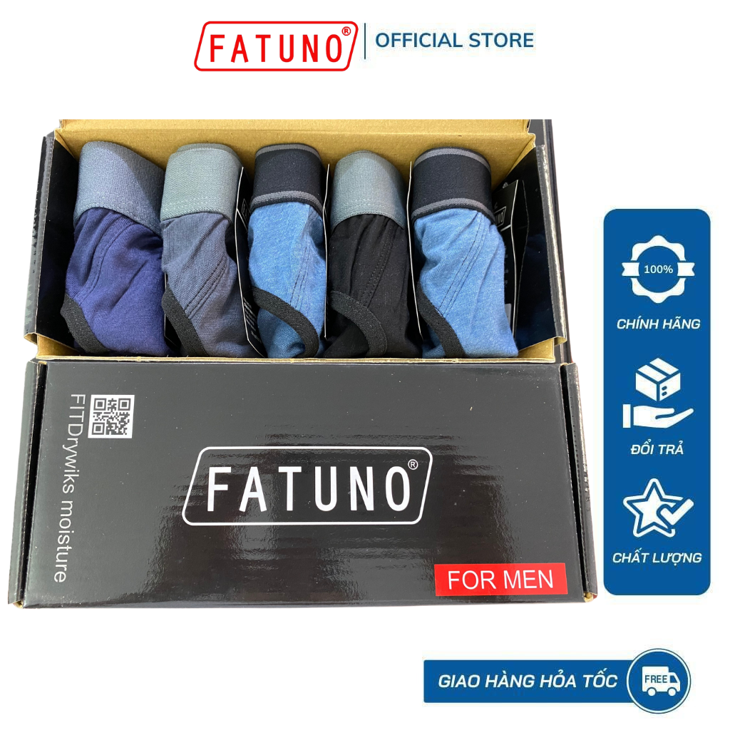 Hộp 5 quần sịp nam tam giác cotton cao cấp fatuno, quần lót nam tam giác co dãn 4 chiều thoáng mát thấm hút mồ hôi