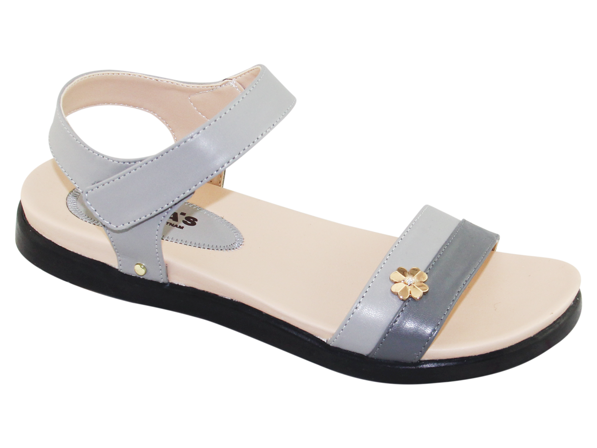 Sandal đế bằng nữ Bita's SYN.240 (Đen + Kem + Xám)