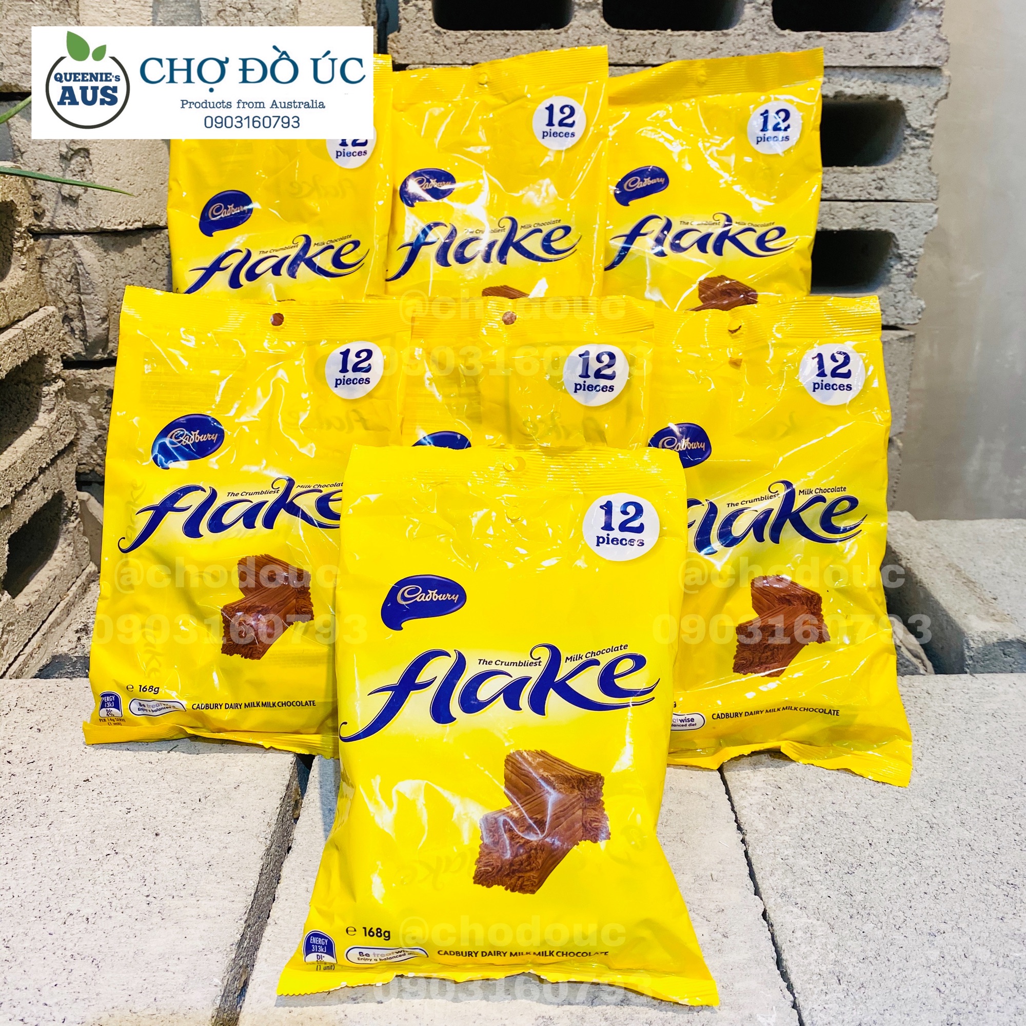 Chocolate sữa dạng thanh CADBURY Flake -  túi 12 thanh