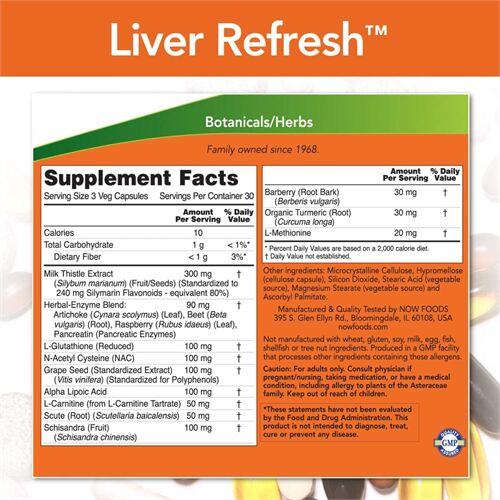 Hỗ trợ gan Now Liver Refresh 90viên 180viên