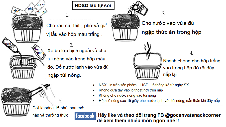 [HCM]Lẩu tự sôi ( lẩu ăn liền ) -  Rau củ