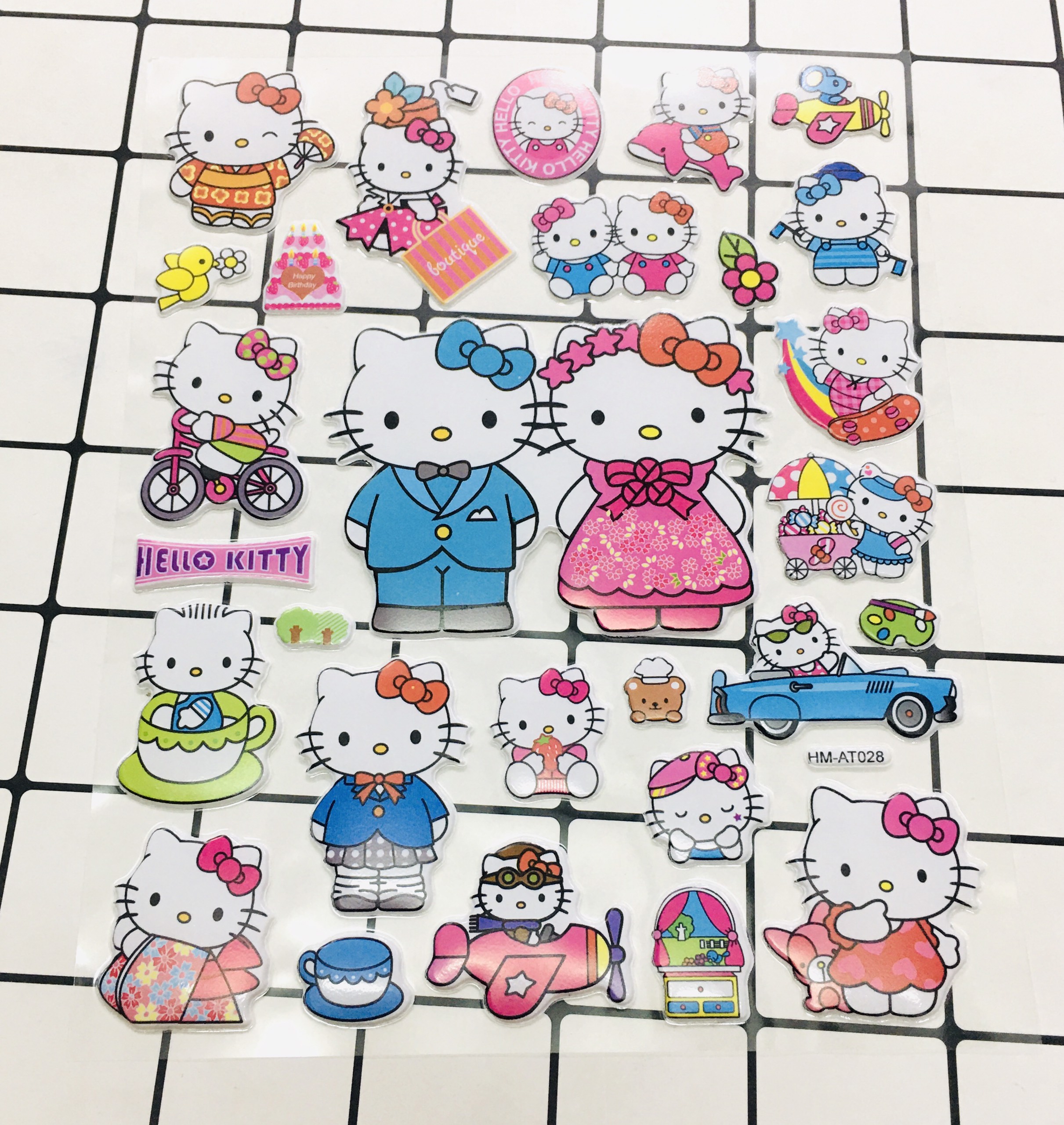 Bảng Sticker hình dán Pony, Hello Kitty Nổi 3D