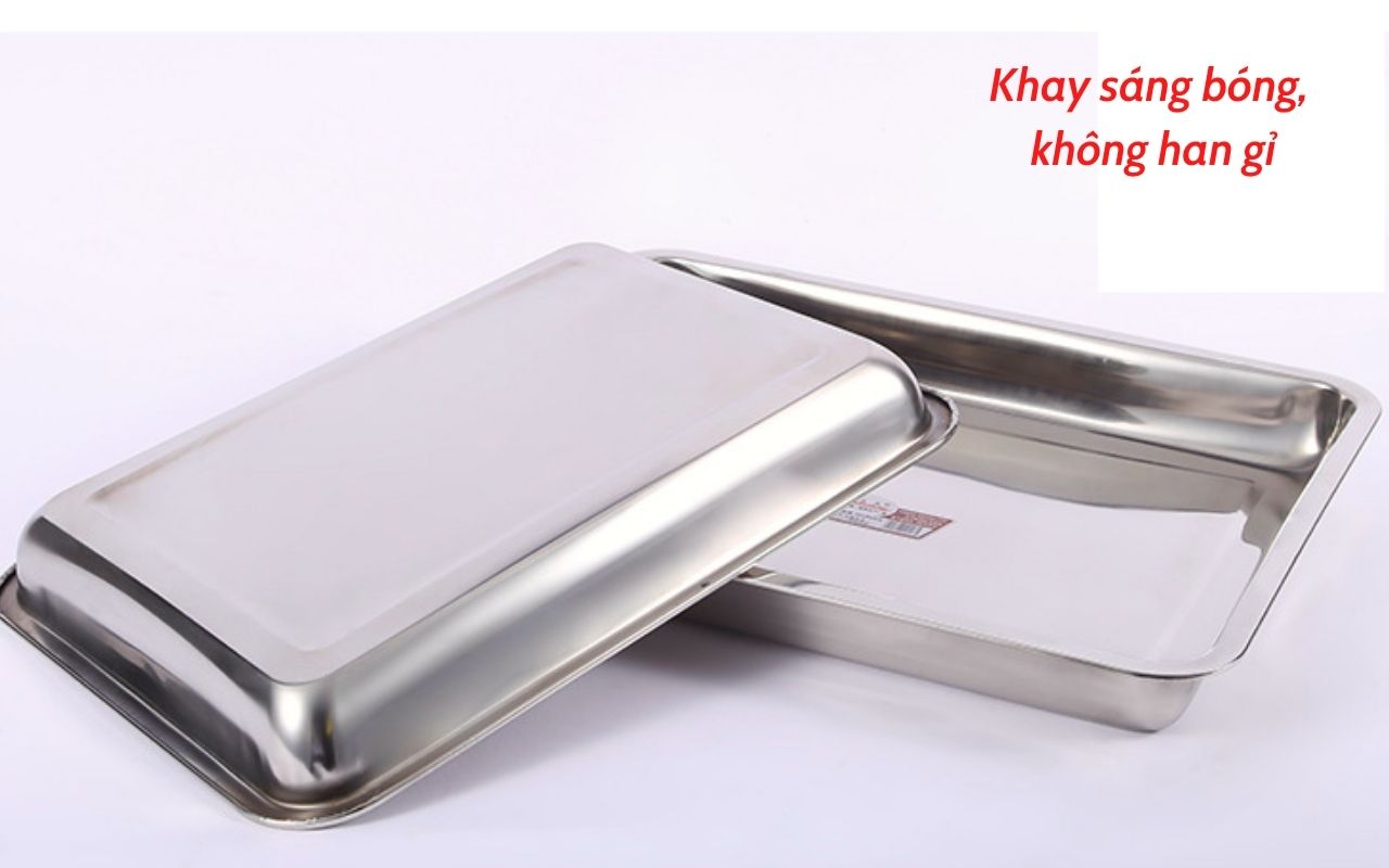 Khay inox đựng thức ăn 20x30
