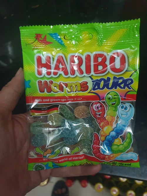 Plastic candy Haribo worms zourr 80g