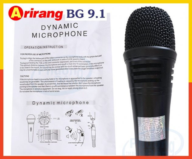Micro Arirang BG - 9.1 có dây Karaoke siêu bền, chất lượng