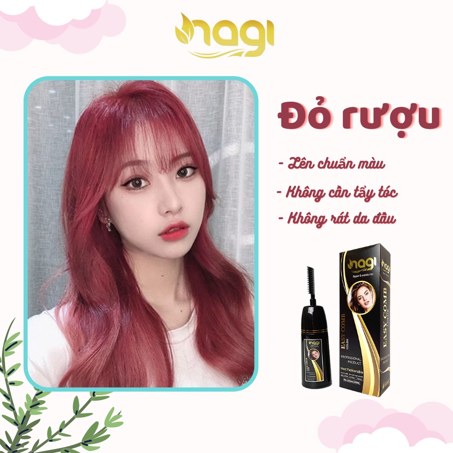 Dầu gội nhuộm tóc thảo dược màu Đỏ Rượu Vang Nagi Liqueur Red 08 chiết