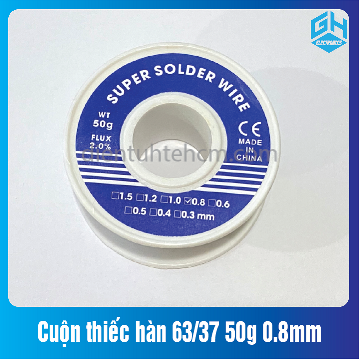 Cuộn thiếc hàn 63/37 loại 50g kích thước 0.8mm