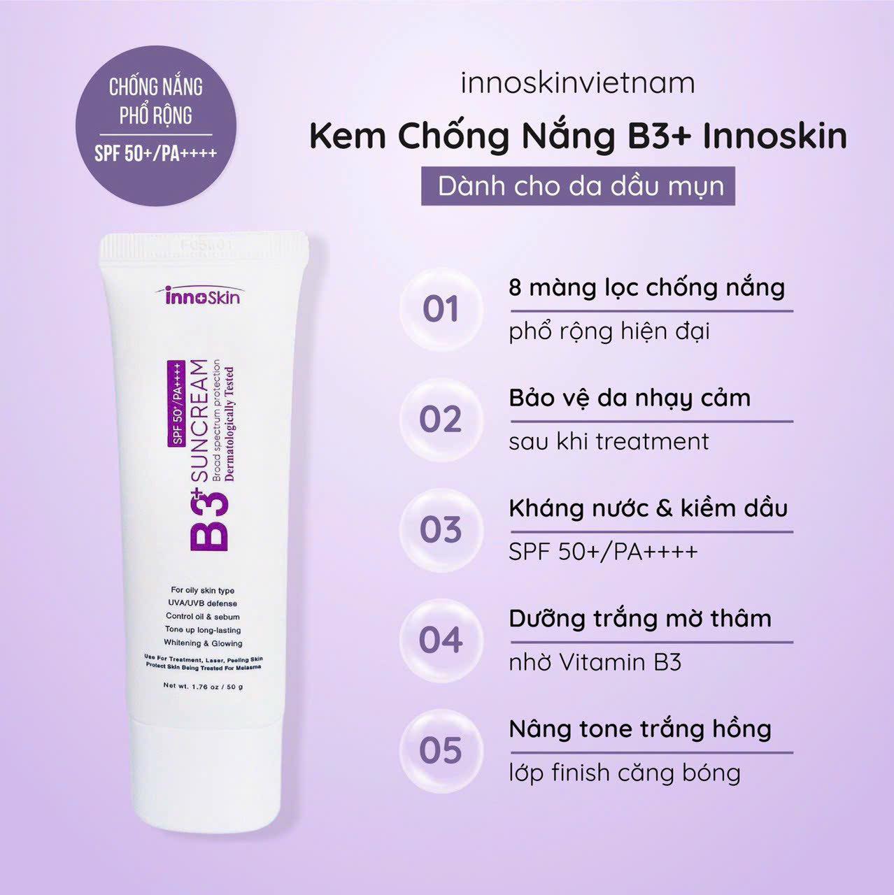 Kem Chống Nắng Innoskin B3 Suncream 50g