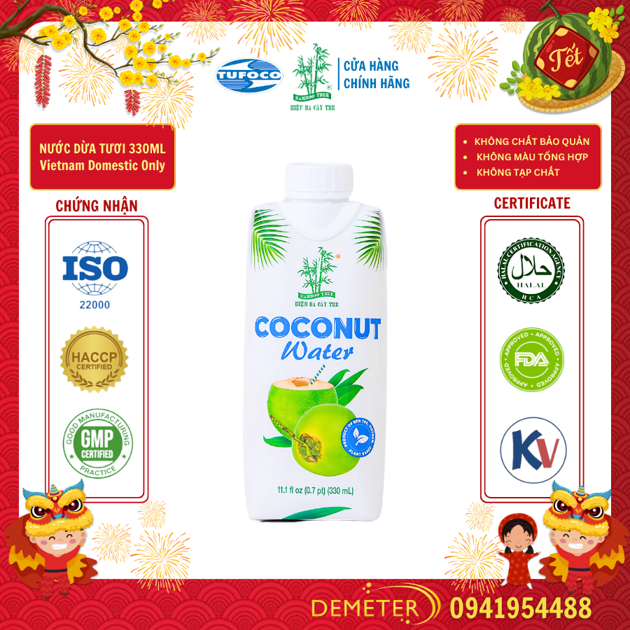 Nước Dừa Tươi  Ba Cây Tre 330Ml