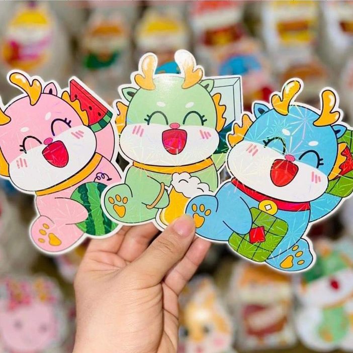 trang trí tết Set 100 bao lì xì Chibi rồng phản quang đáng yêu mẫu mới nhất 2024 - Phong bao lì xì tết 2023 hoạt hình vui nhộn siêu xinh nhiều mẫu lựa chọn - Huy Tuấn Official Store bảo châu