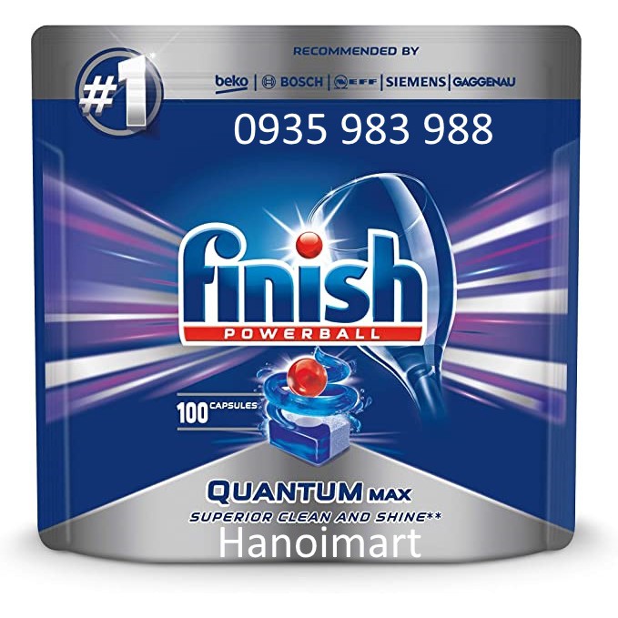 100 Viên rửa bát finish quantum 14 in 1 - Hanoimart