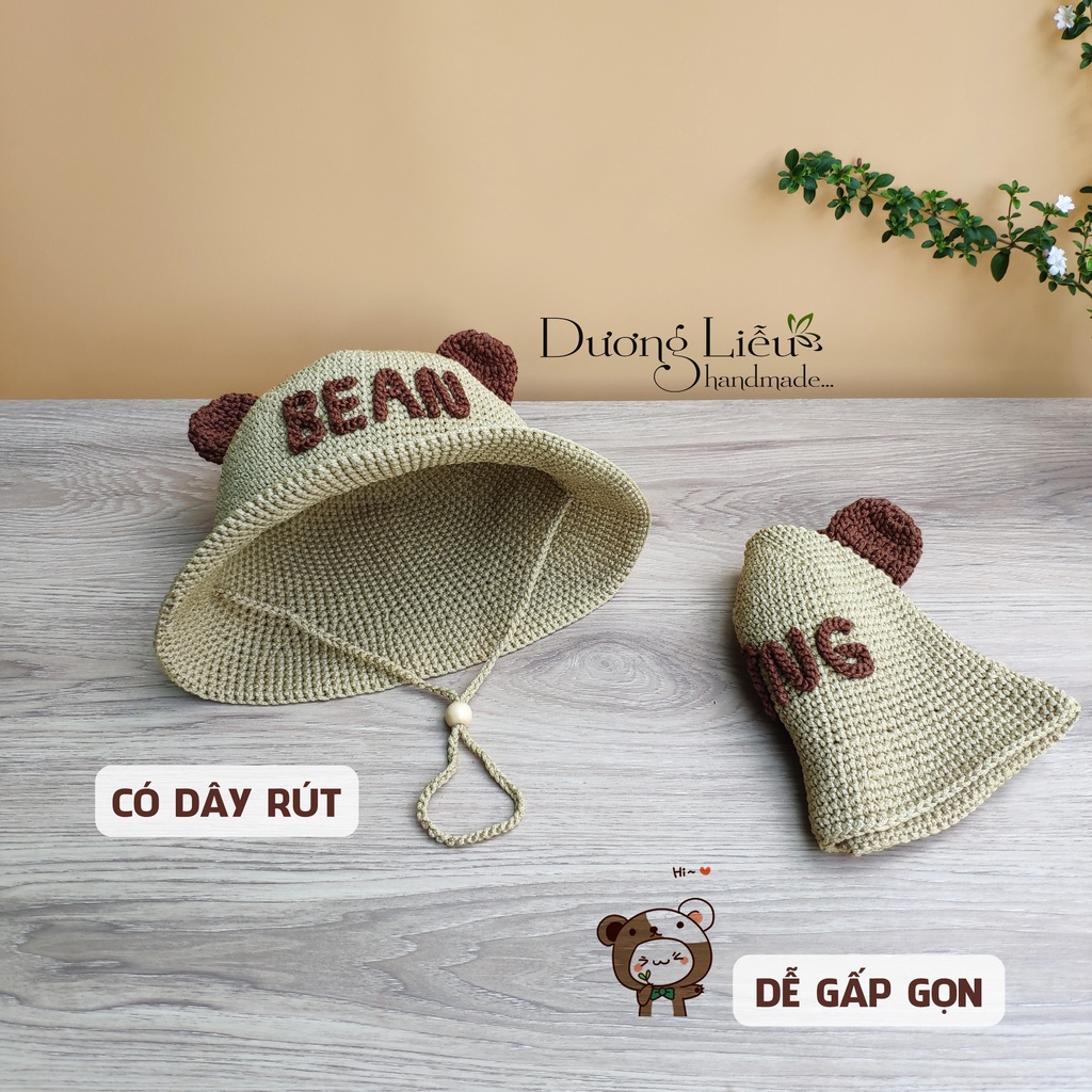 Nón Tai Gấu Handmade Cho Bé (Gắn Tên Theo Yêu Cầu)