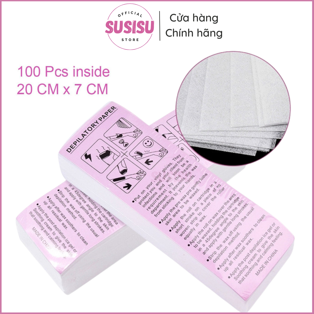 Set 100 giấy wax lông Depilatory Paper tẩy lông tay lông chân