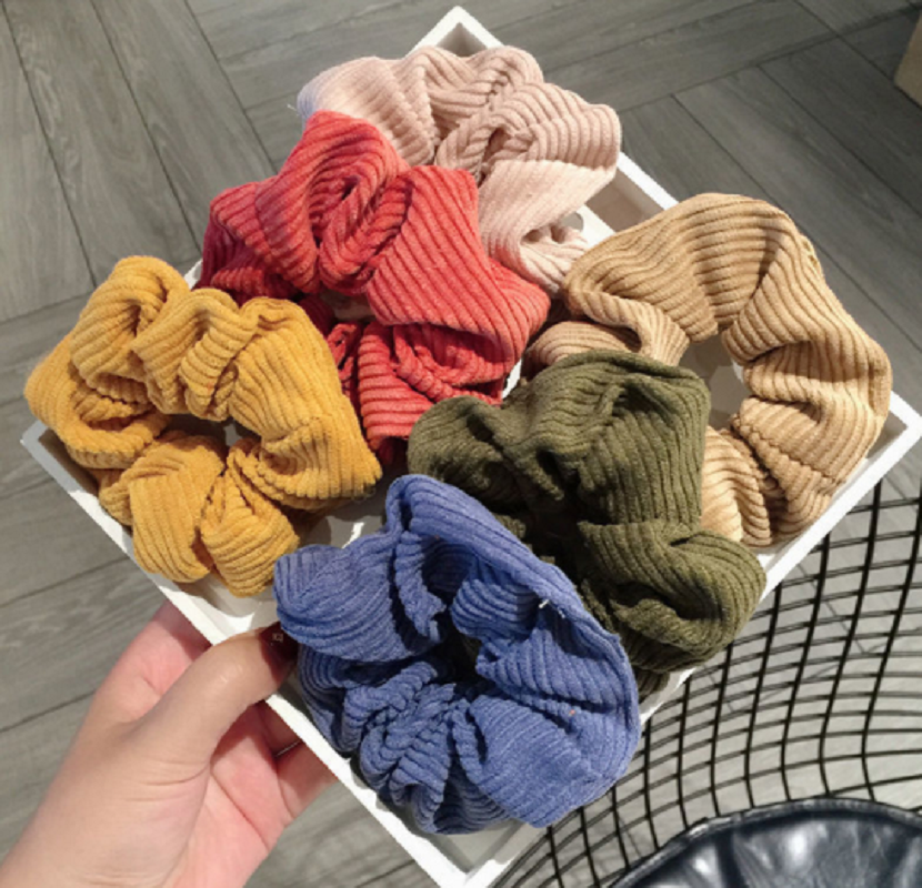 Dây cột tóc vải Scrunchies  phong cách đơn giản Hàn Quốc