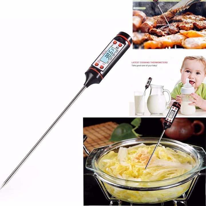 Que đo nhiệt độ nước thức ăn