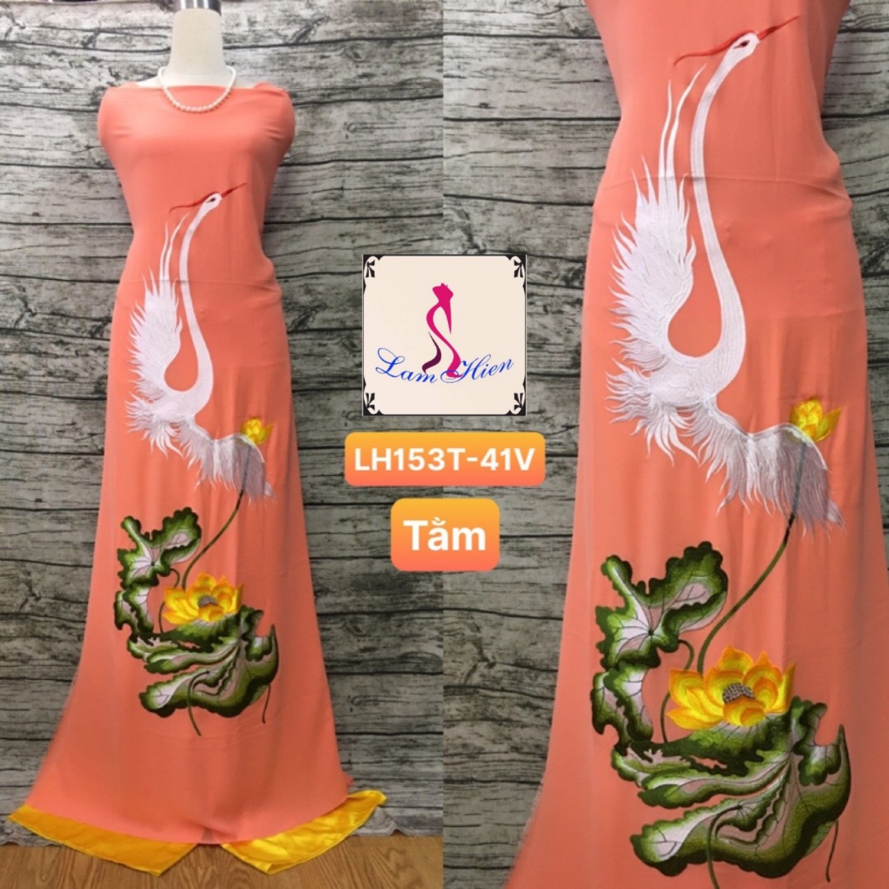 Vải áo dài thêu cao cấp LH153