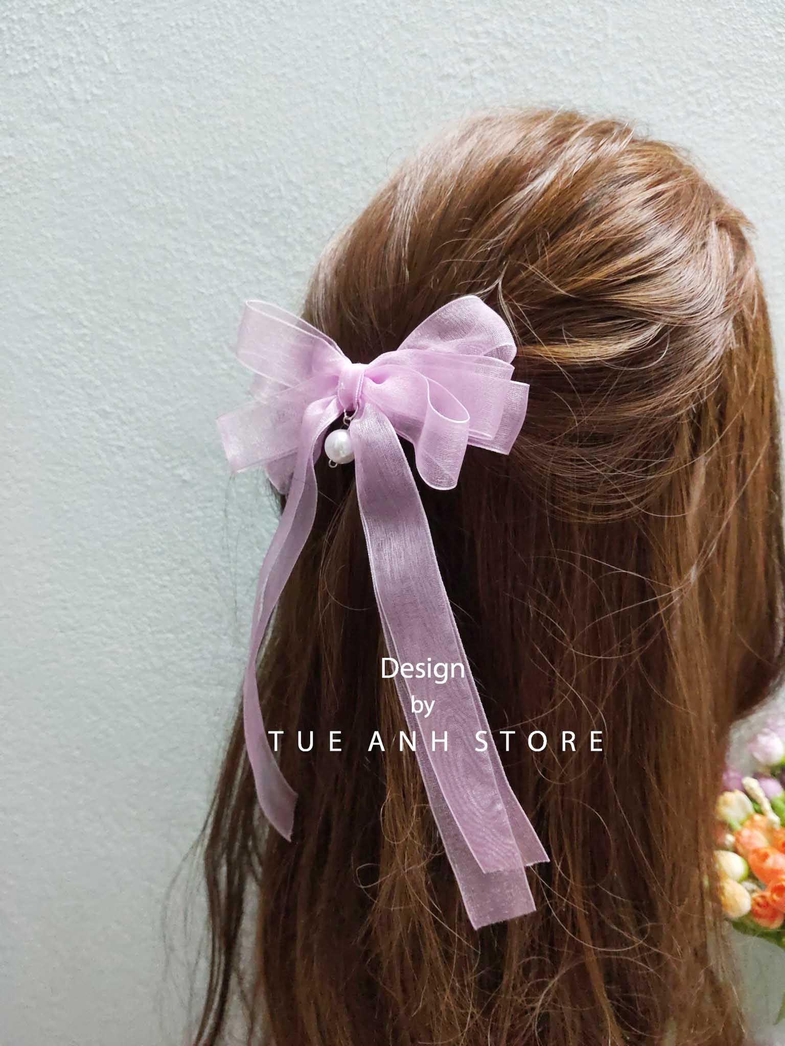 B152 - Cặp tóc nơ voan thả dịu dàng
