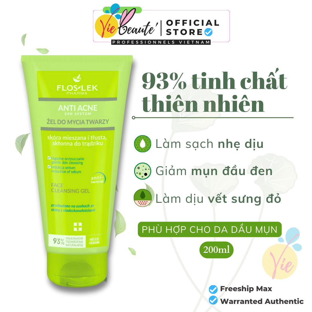 Floslek anti acne face cleansing gel 200ml