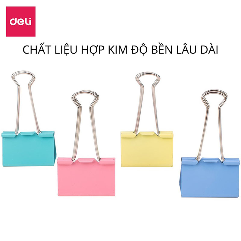 Kẹp bướm màu 19mm 8555A (Deli)