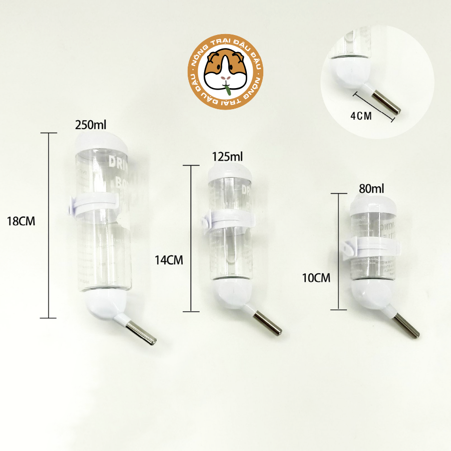 Bình Nước Cho Hamster 80ml, 125ml, 250ml