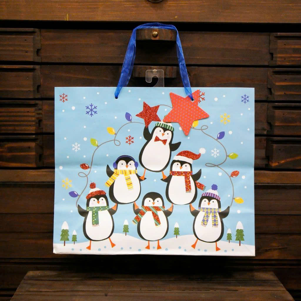 Túi giấy họa tiết Noel, túi đựng quà tặng Giáng Sinh, túi quà tặng nhiều màu sắc 30x25x10cm