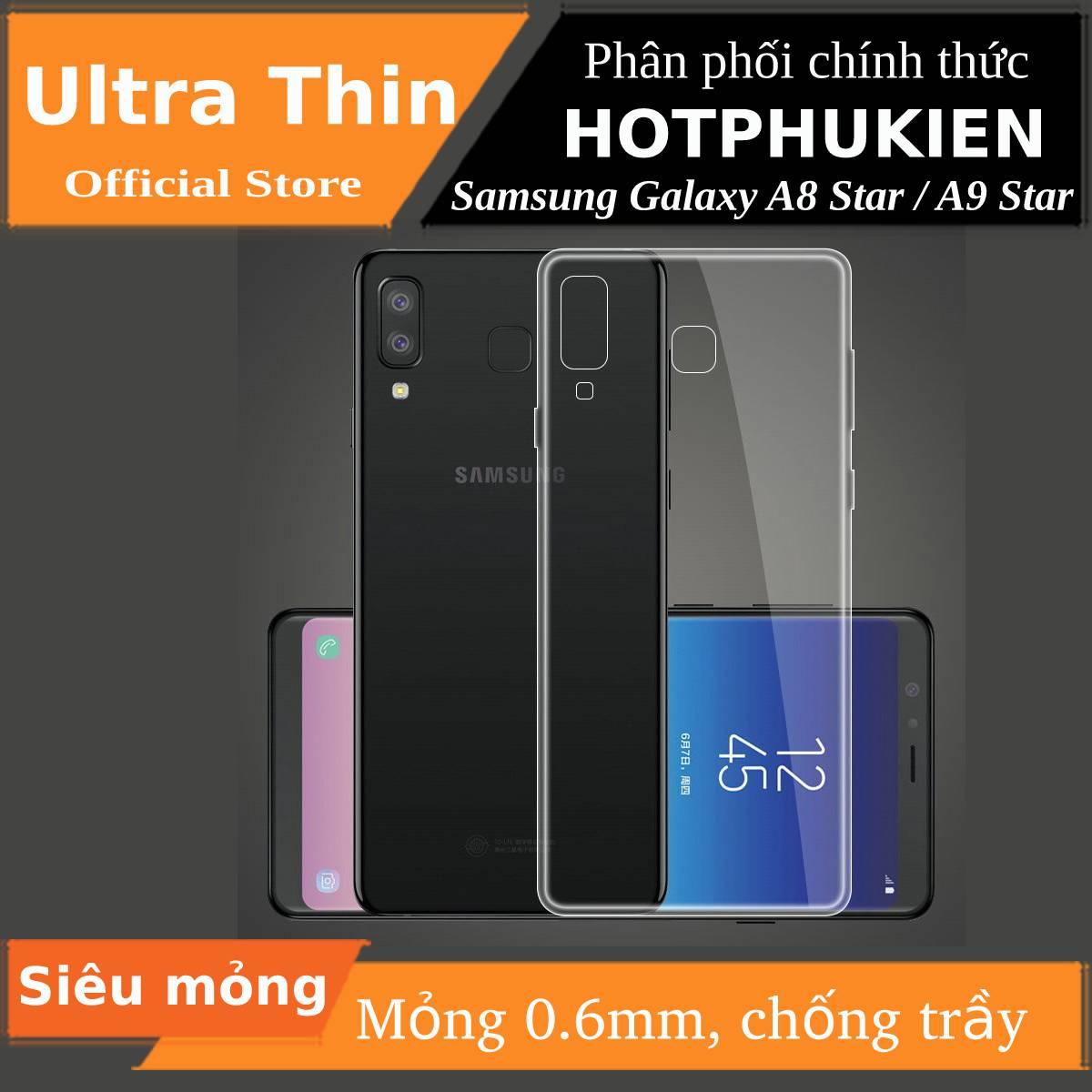 [HCM]Ốp lưng silicon dẻo trong suốt cho Samsung Galaxy A8 Star / A9 Star hiệu Ultra Thin (mỏng 0.6mm chống trầy xước) - phân phối bởi HotPhuKien