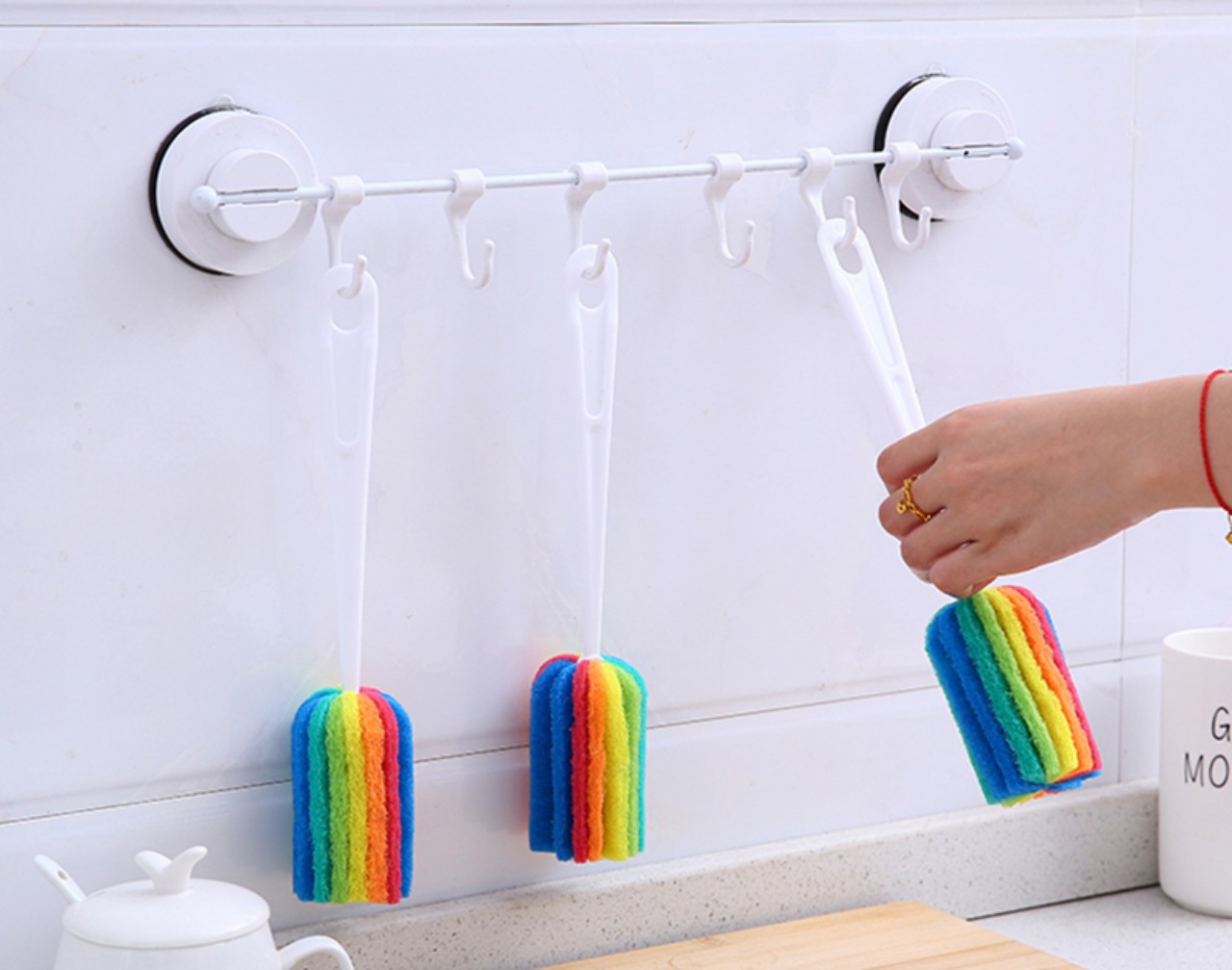 Cây cọ rửa ly tách 7 màu