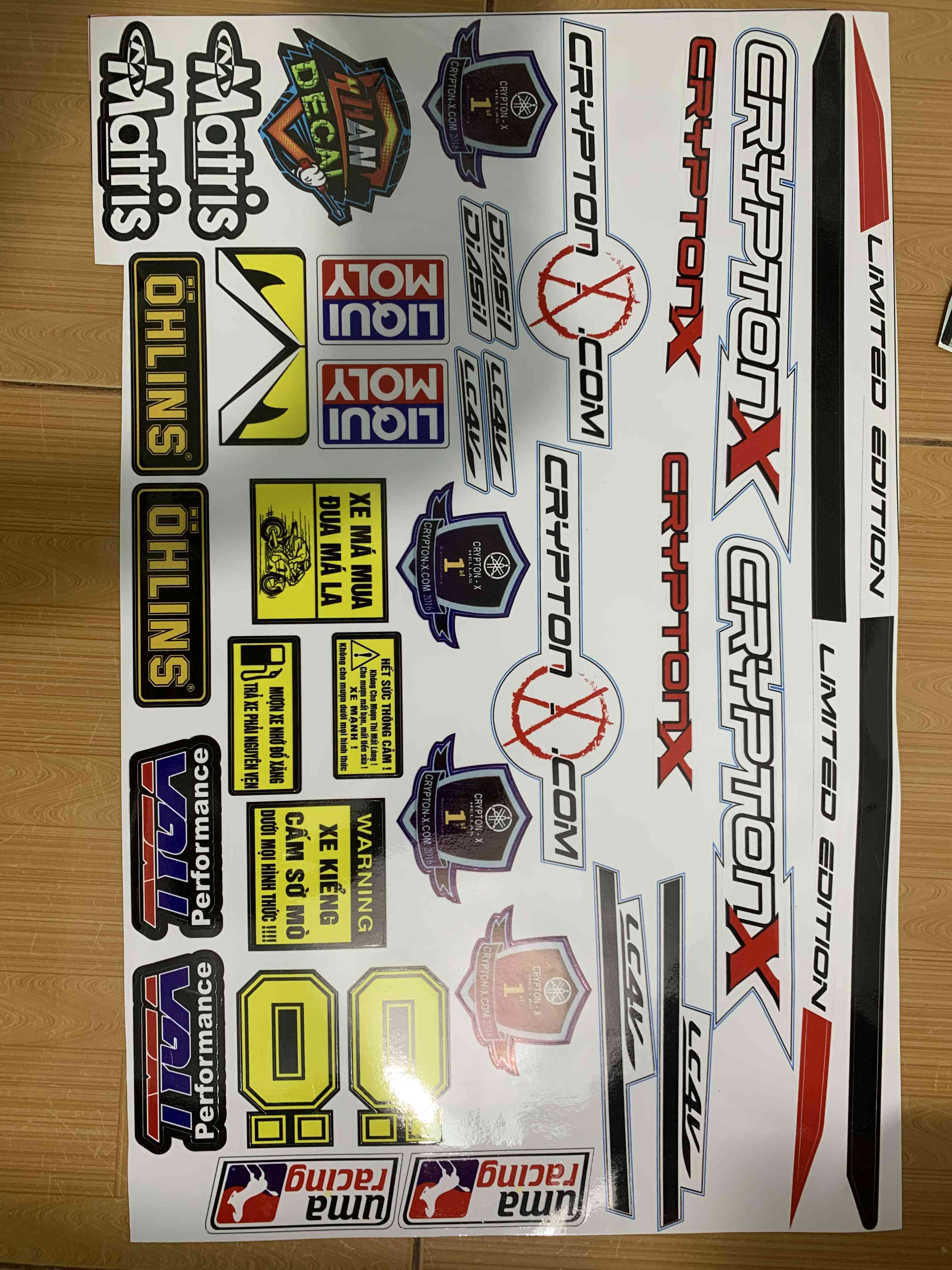 Tem exciter 2010 crypton x trắng