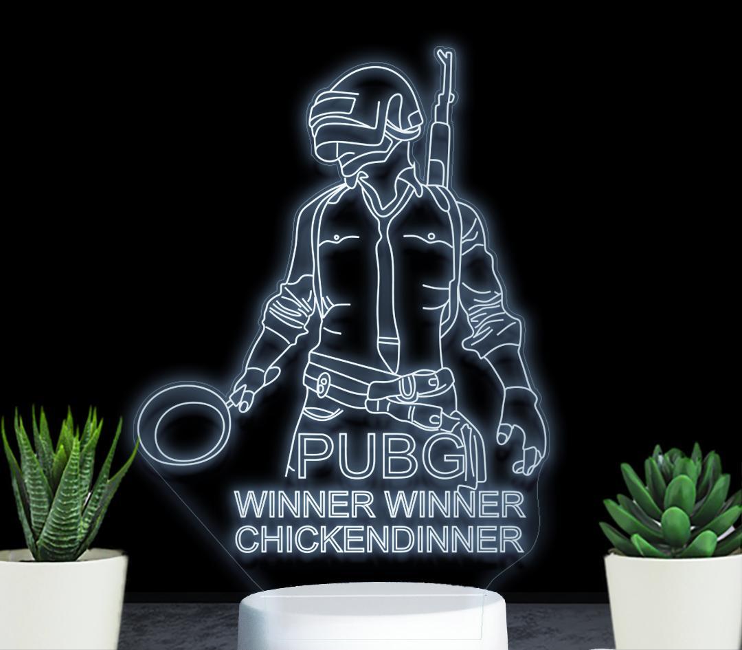 [HCM]ĐÈN LED 3D 7 MÀU HÌNH PUBG QUÀ TẶNG  - ĐÈN TRANG TRÍ - ĐÈN PHÒNG NGỦ - ĐÈN ĐỂ BÀN - THIẾT KẾ VÀ KHẮC HÌNH THEO YÊU CẦU