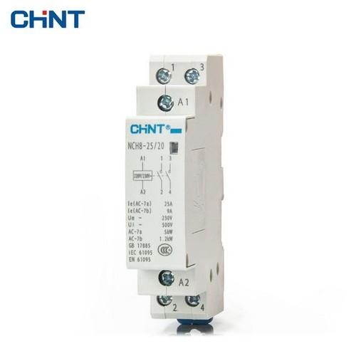 Bộ 2 khởi động từ ,contactor 1 pha CHINT NCH8-25A (trắng)