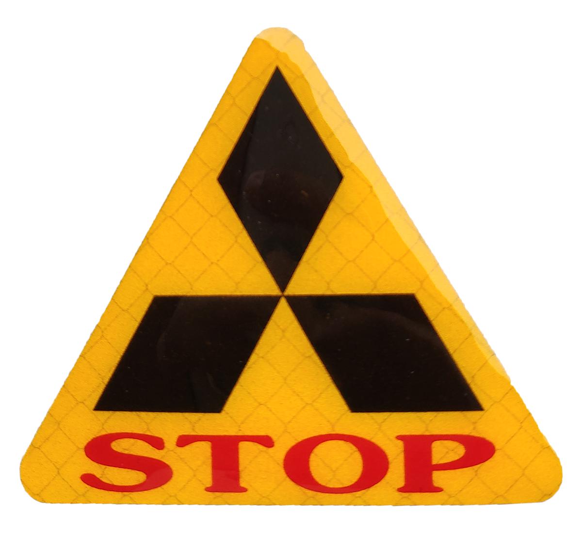 [HCM]1 miếng Sticker phản quang STOP tam giác (màu VÀNG)