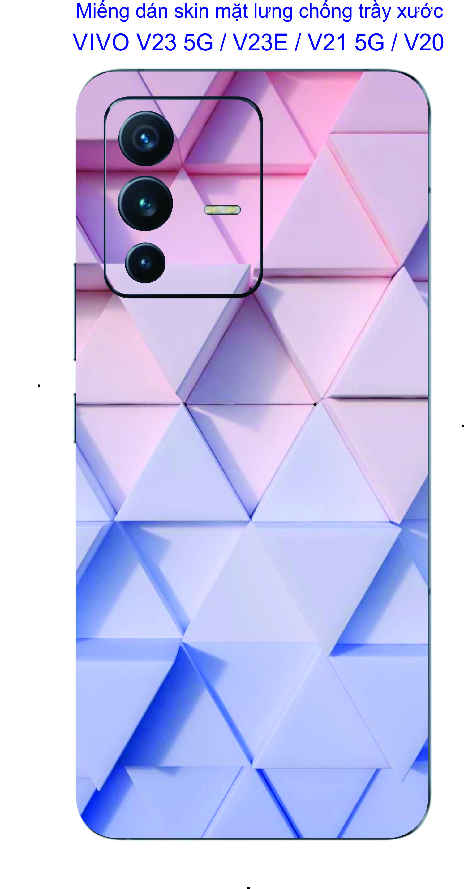 Miếng dán skin mặt lưng vivo v23 5g / v23e / v21 5g / v20 chống trầy xước, hình ảnh 3d sắt nét....