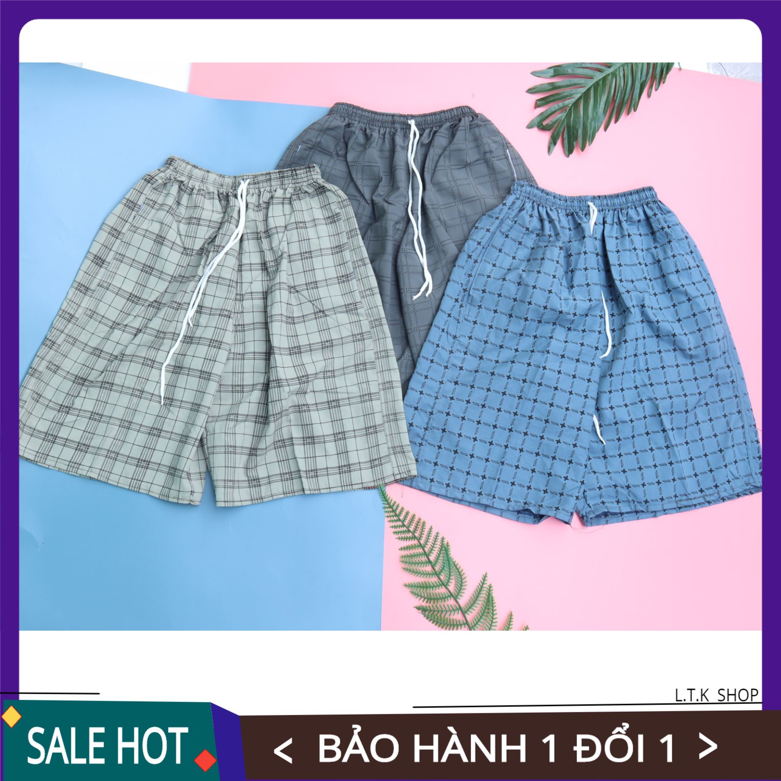 Combo 2 quần short nam quần đùi nam vải kaki caro25 - hàng việt nam xuất khẩu từ 40 đến 80kg