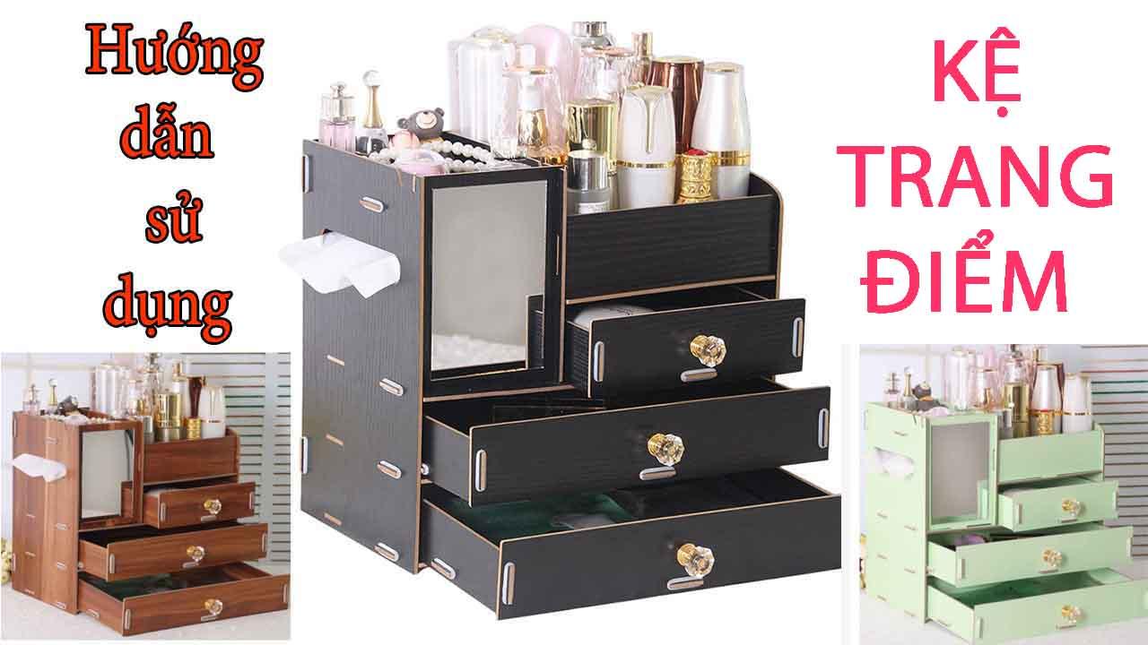 KỆ ĐỂ ĐỒ TRANG ĐIỂM CÓ GƯƠNG