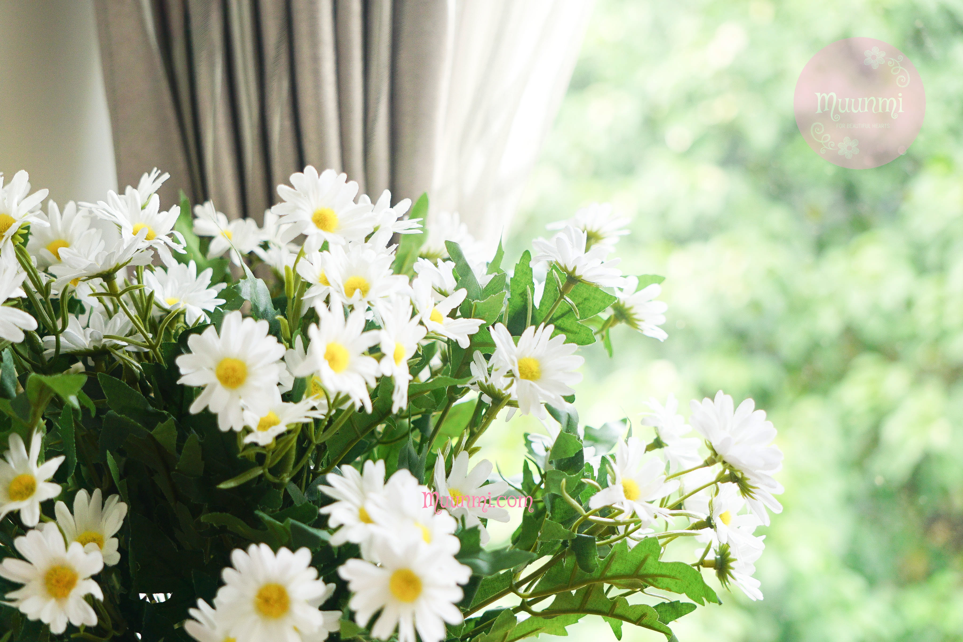 Hoa lụa 🌸  | Chùm hoa CÚC HOẠ MI trắng tinh khôi rất đẹp