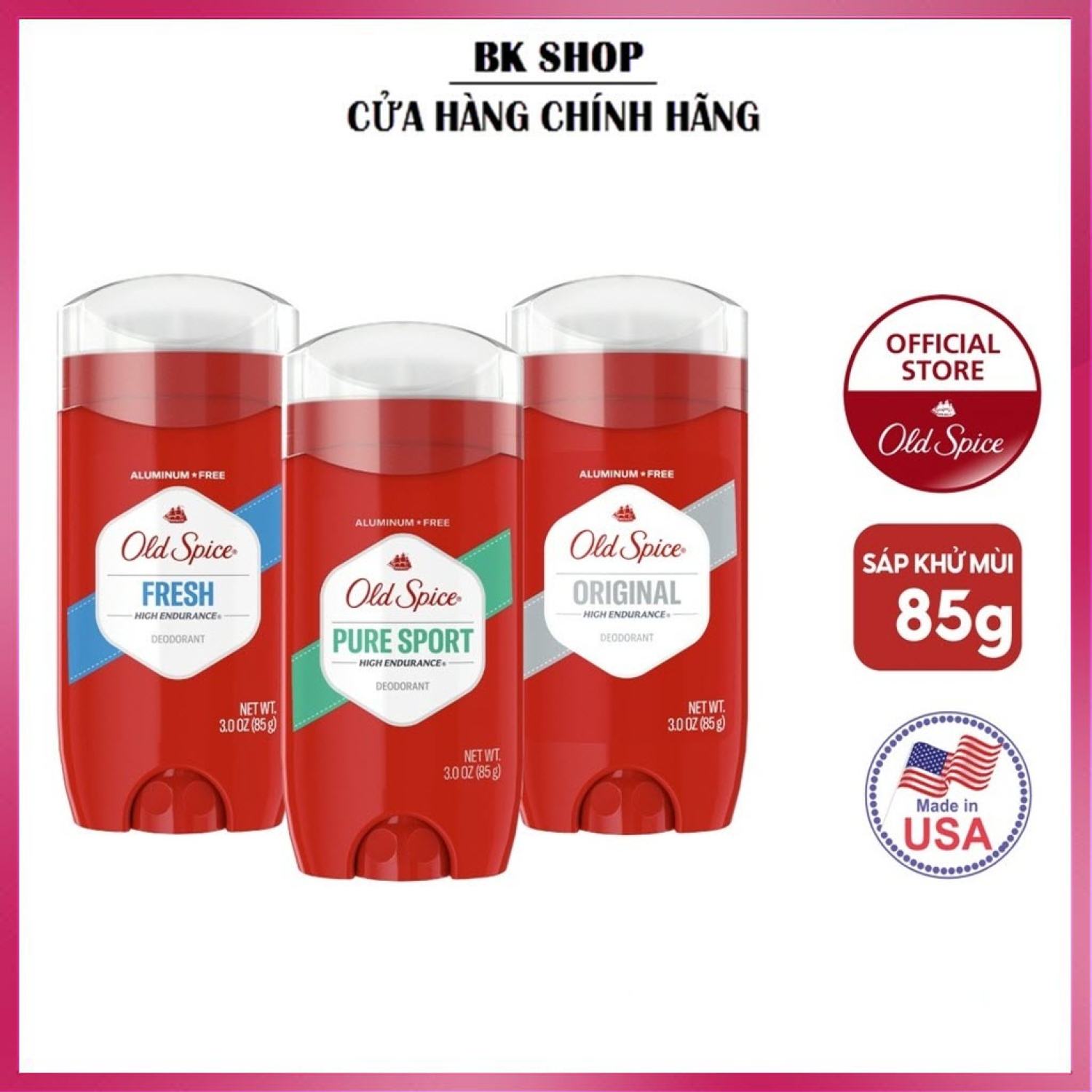 [Hàng Mỹ] Sáp - Lăn Khử Mùi Old Spice High Endurance Deodorant 85g