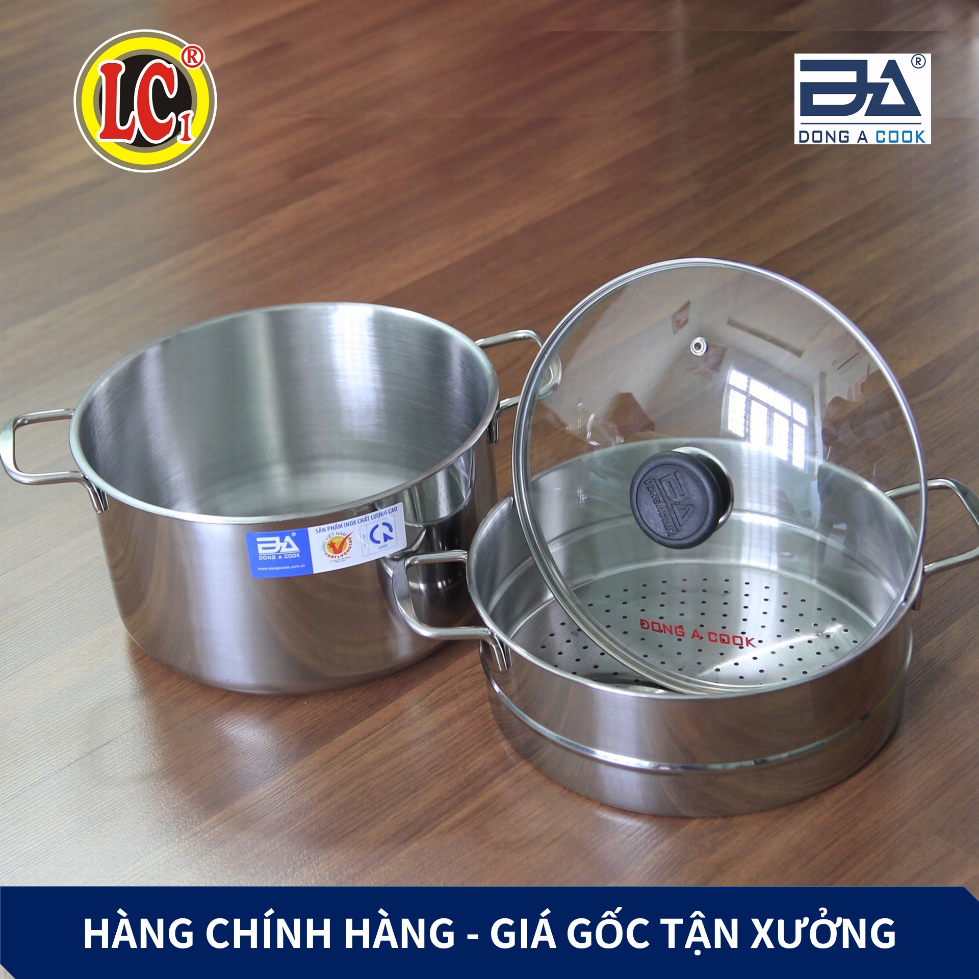 Bộ Nồi xửng hấp Inox Đông Á cao cấp ( nhiều Size )