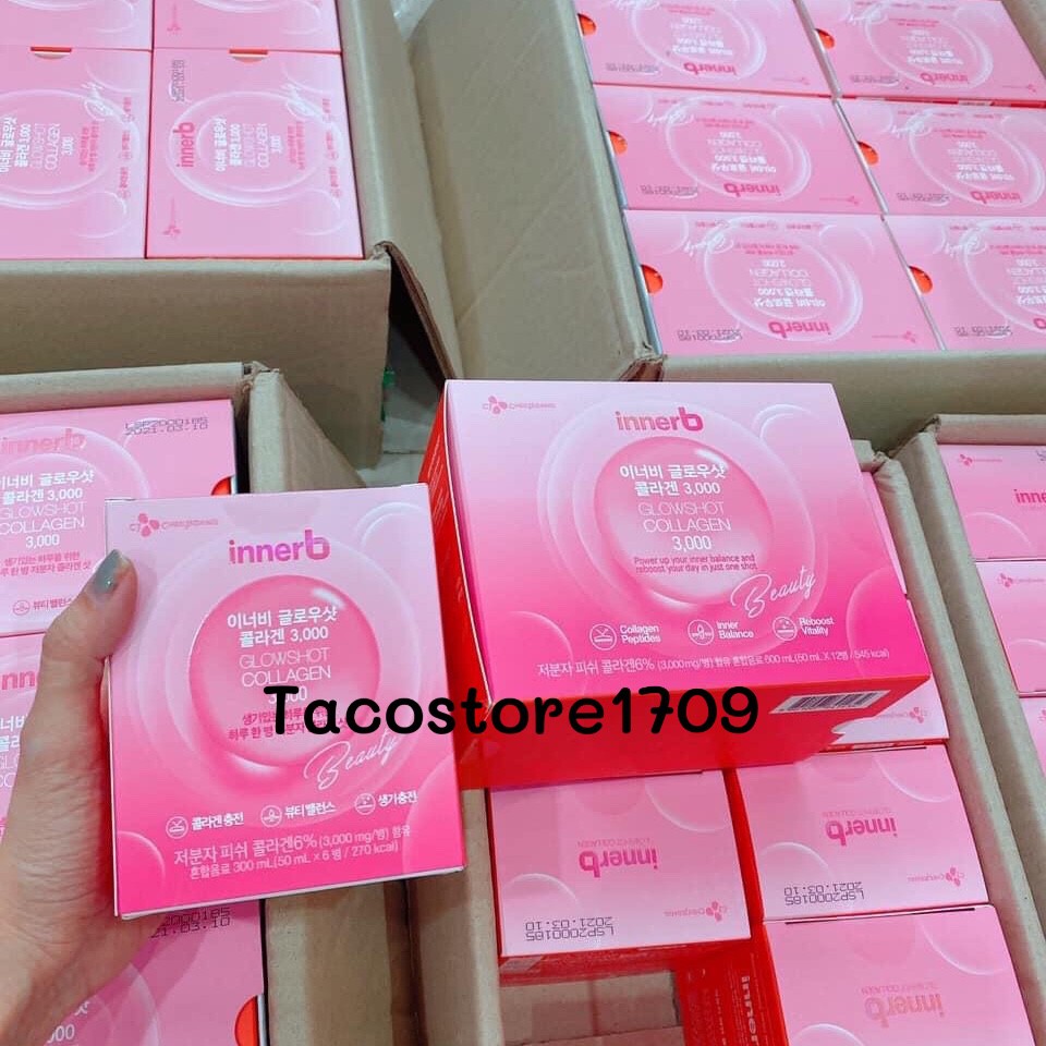 Nước uống đẹp da innerb collagen glowshot hộp 6 chai