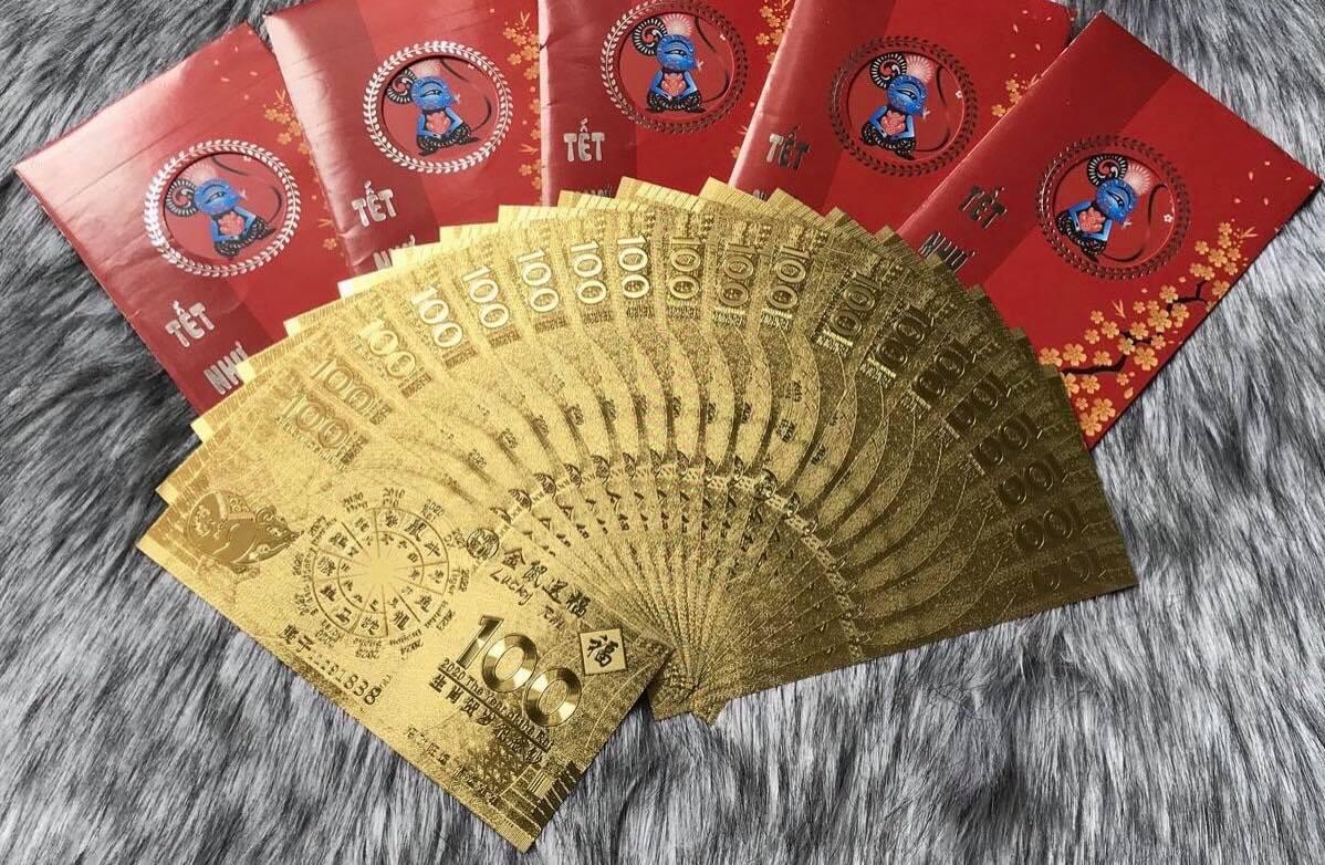 Tiền Hình Con Chuột Mạ Vàng Ép Plastic 2020